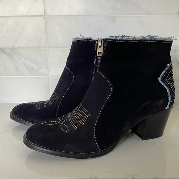 Zadig & Voltaire Molly Suede & Denim Ankle Boots, good condition, size 9 - Picture 5 of 8